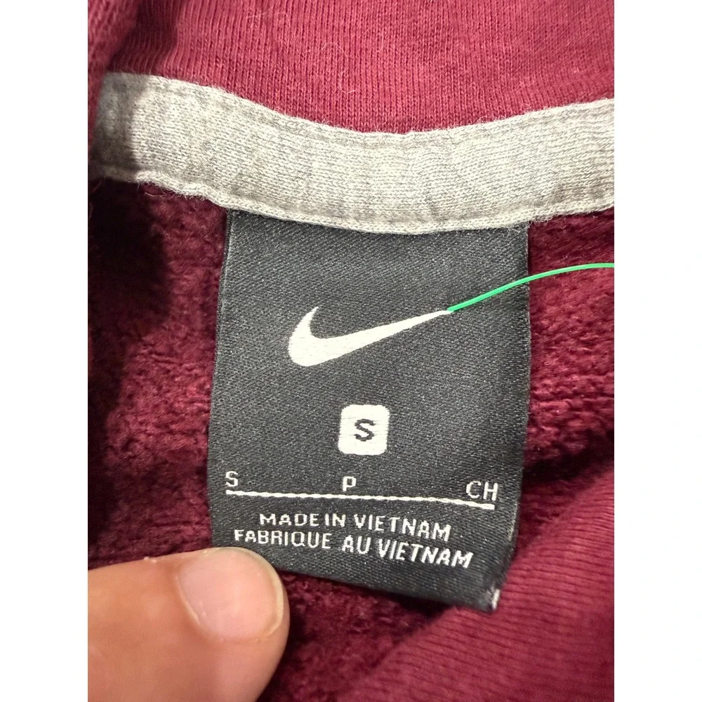Nike Virginia Tech Hokies Hoodie Maroon VT Logo Pullover Mens Small